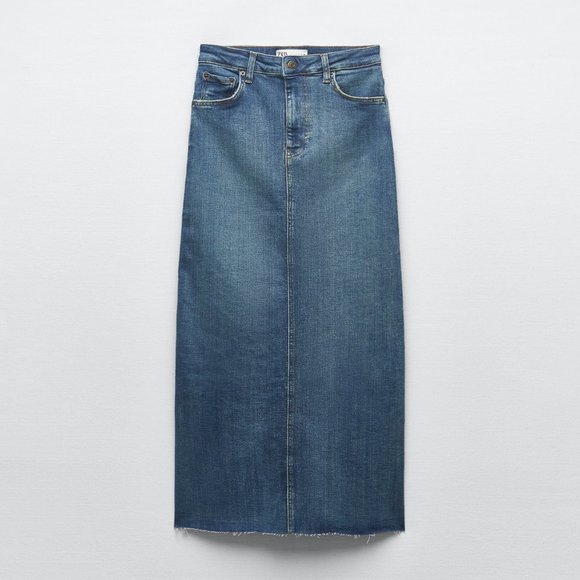 Zara Stretch Denim Pencil Skirt - Picture 8 of 13